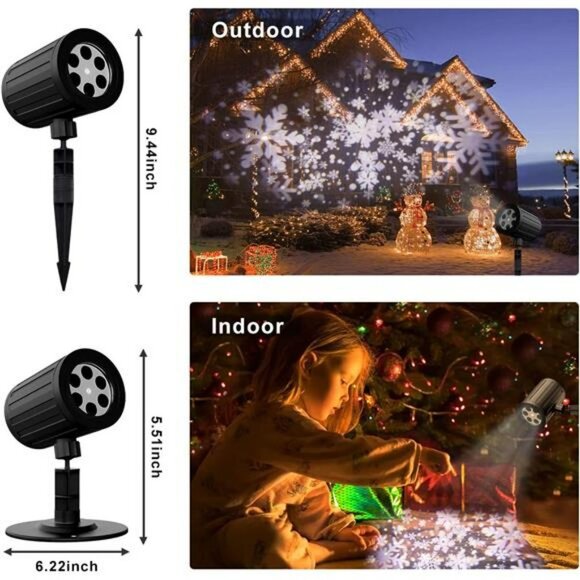 Snowflake Projector Lights Outdoor, Snowflake Projector Indoor, Waterproof LED - Picture 6 of 6